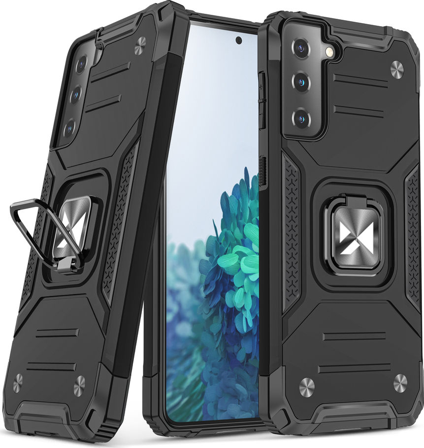 Wozinsky Ring Armor odolný hybridní kryt + magnetický držák pro Samsung Galaxy S22 + (S22 Plus) černý