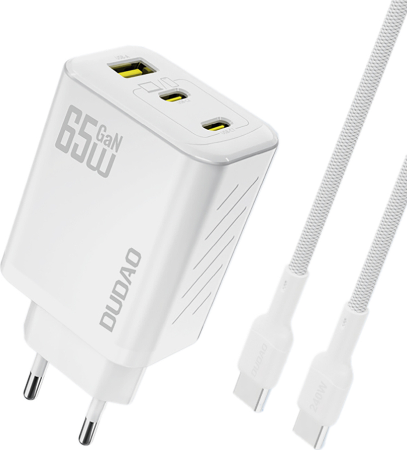 Dudao A29C 65W GaN nabíječka do zásuvky + USB-C kabel - bílá
