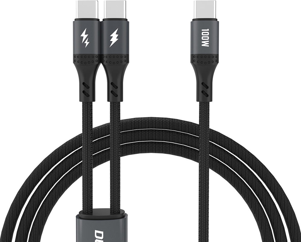 Kabel Dudao L3F 2v1 100W 1,2m 2 x USB-C - černý