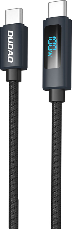 Kabel Dudao L7C USB-C - USB-C 100W s LED displejem 1m - černý