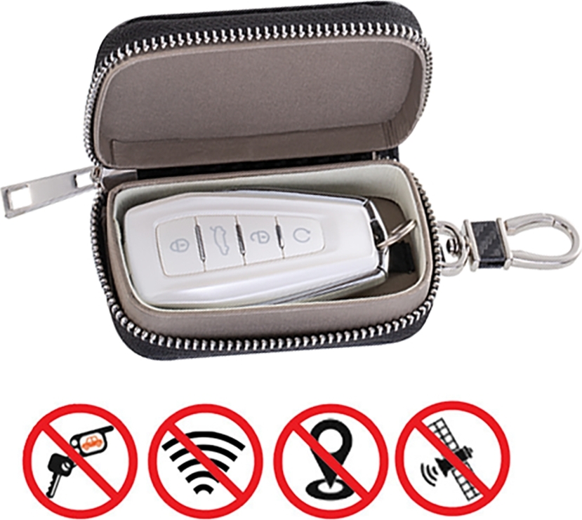 Pouzdro na klíče od auta s ochranou proti krádeži, blokování rádiových vln, Faradayova skříňka, Faradayova klec, černá