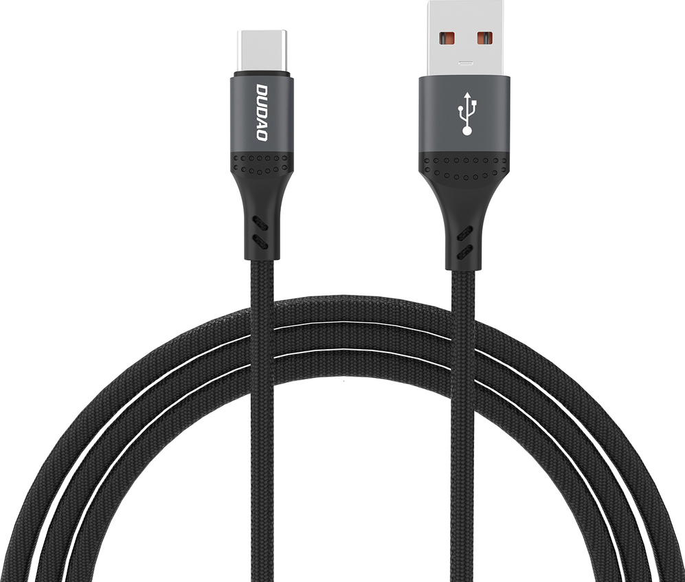Kabel Dudao L3ST USB-A - USB-C 5A 1,2 m opletený - černý