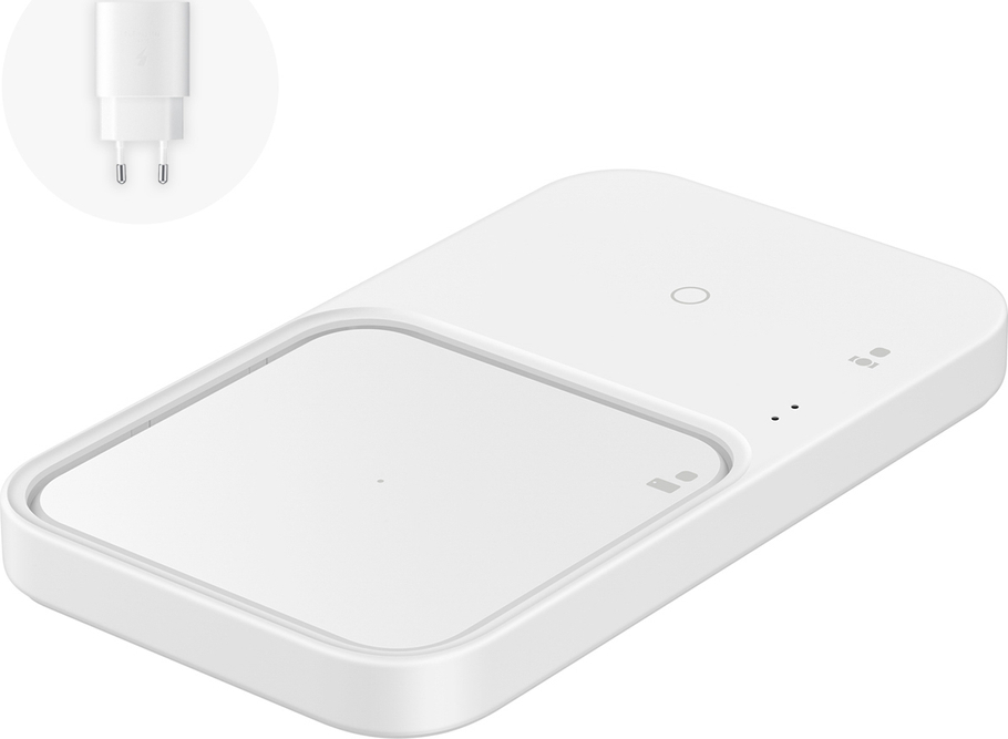 Bezdrátová nabíječka Samsung Duo EP-P5400TWEGEU indukční nabíječka 15W - bílá + síťová nabíječka + kabel