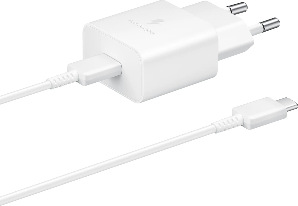 Samsung EP-T1510XWEGEU USB-C 15W PD AFC síťová nabíječka + USB-C kabel - bílá