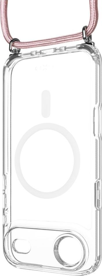 Pouzdro FIXED MagPure Neck s růžovou šňůrkou na krk pro Apple iPhone Air