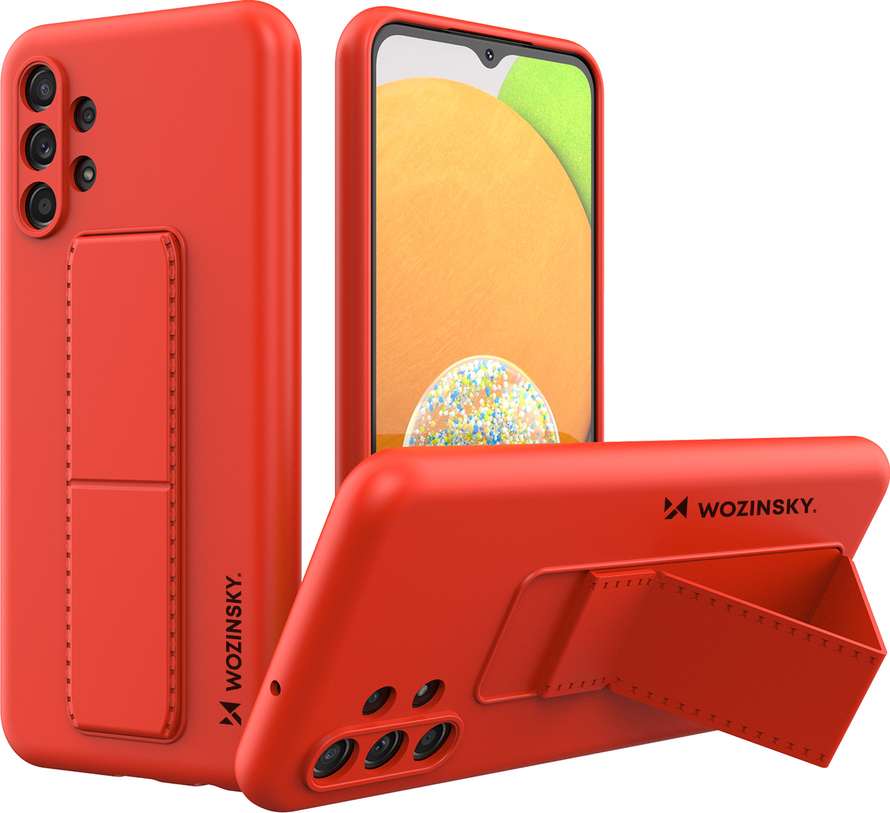 Silikonový kryt Wozinsky Kickstand pro Samsung Galaxy A13 5G červený