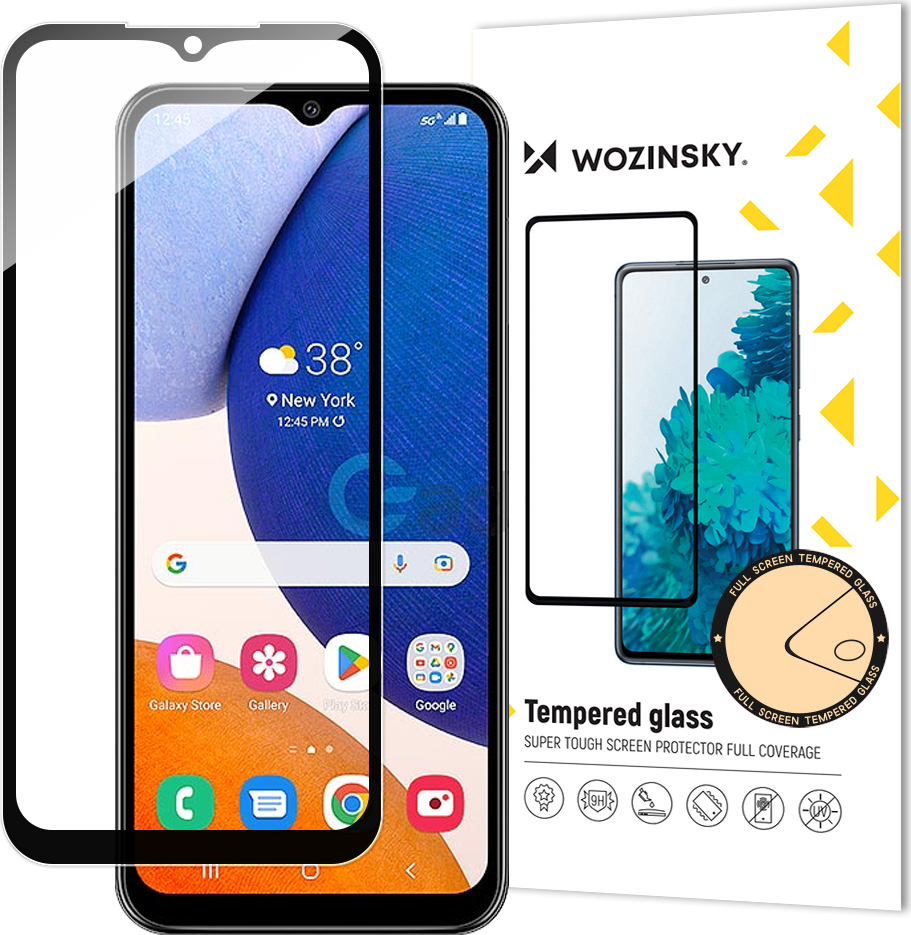 Tvrzené sklo Wozinsky Full Glue pro Samsung Galaxy A14 5G / A14 9H s černým rámečkem na celou obrazovku