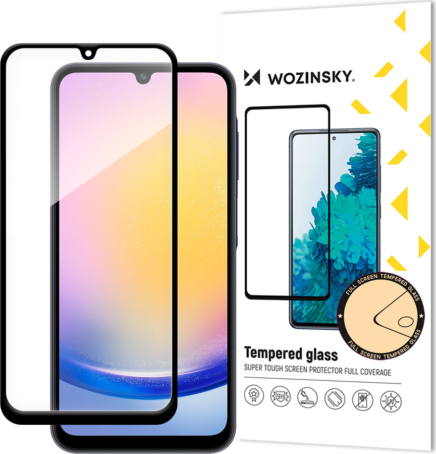 Tvrzené sklo Wozinsky Full Glue s černým rámečkem pro Samsung A25