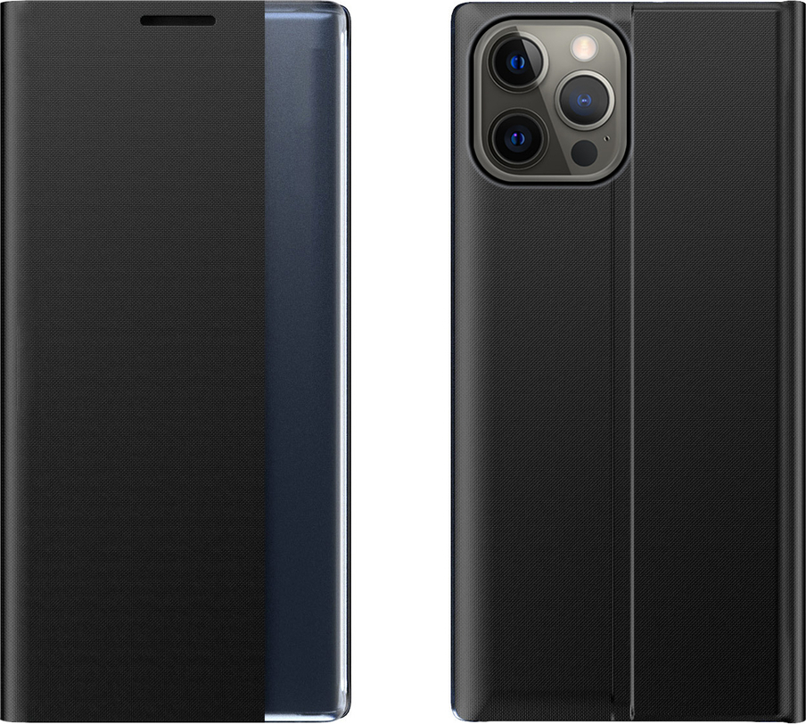 Kryt Sleep Case Bookcase s chytrým okénkem pro iPhone 13 Pro, černý