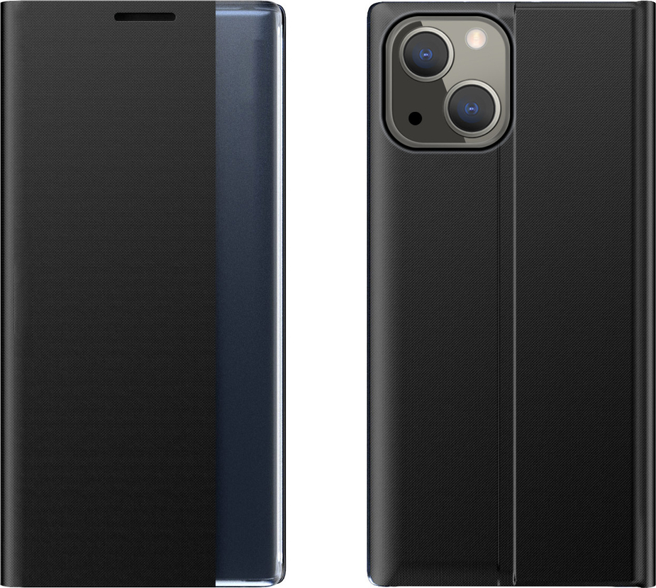 Kryt Sleep Case Bookcase s chytrým okénkem pro iPhone 13 mini, černý