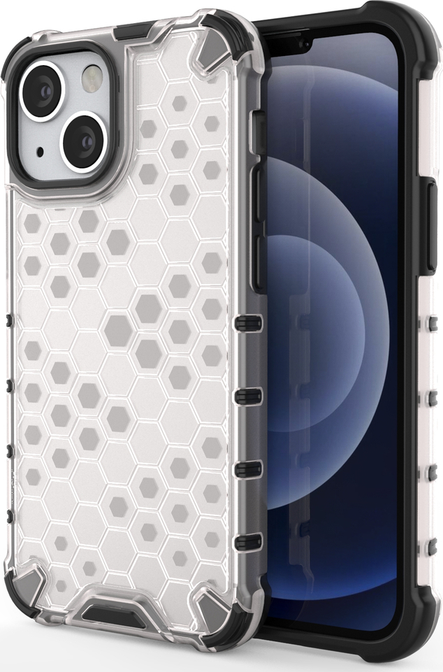 Průhledný ochranný kryt Honeycomb s TPU Bumperem pro iPhone 13 mini