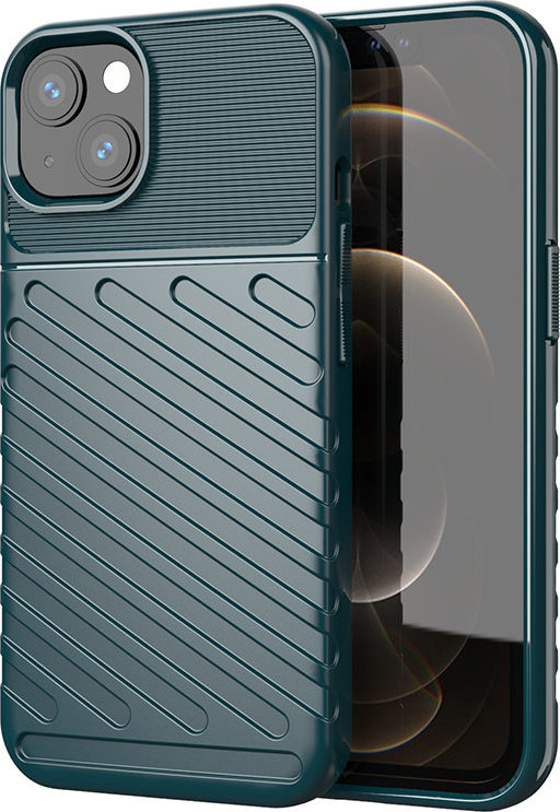 Pouzdro Thunder Case Flexibilní, odolné a odolné TPU pro iPhone 13 mini zelené