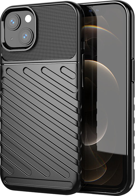 Kryt Thunder Case Flexibilní, odolný a odolný TPU pro iPhone 13 mini, černý