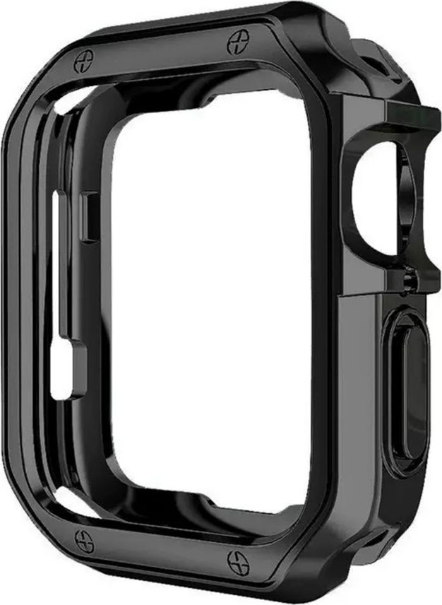 Měkké a pevné pouzdro pro Apple Watch 44 mm (řada 4/5/6/SE) - černé