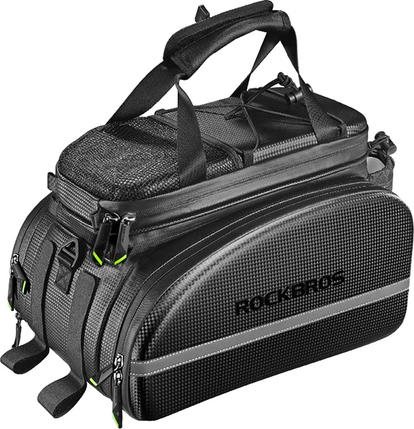 Rockbros A6-6 bicycle bag for trunk, 35 l, with fold-out pockets - black