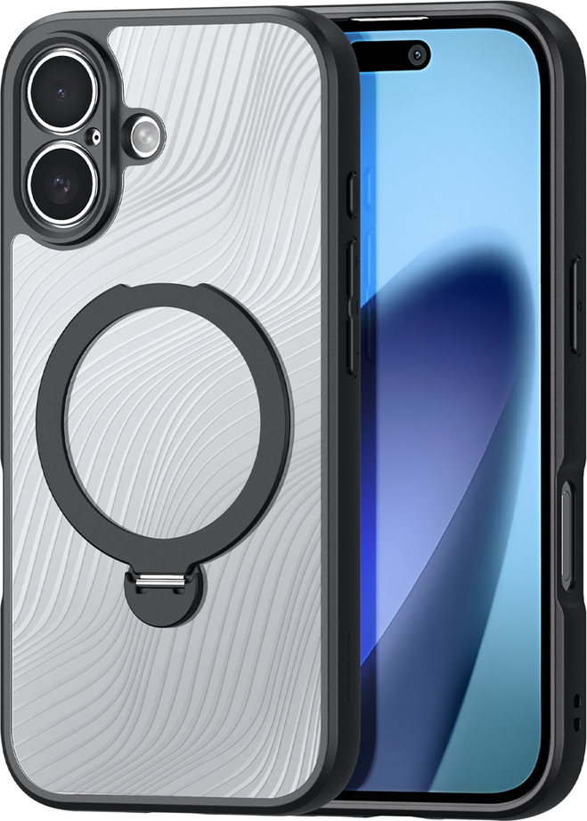Pouzdro Dux Ducis Aimo Mag s magnetickým kroužkem a stojánkem pro iPhone 17 – černé