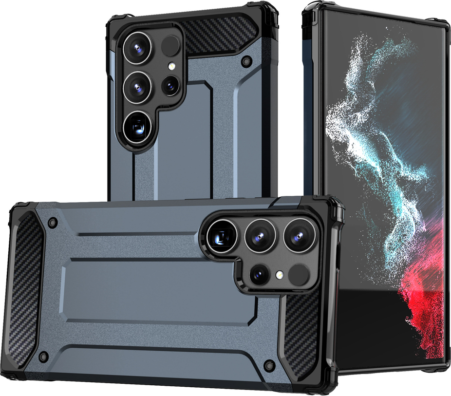 Hybridní Armor Kryt pro Samsung Galaxy S25 Edge - Modrý