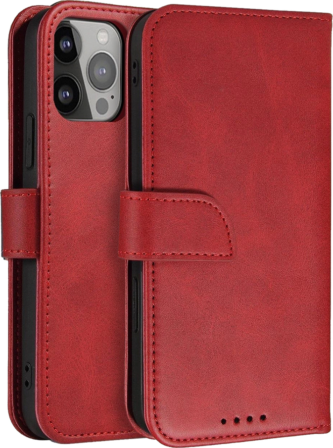 Magnetický kryt s výklopným krytem pro Samsung Galaxy S25 Ultra - červený