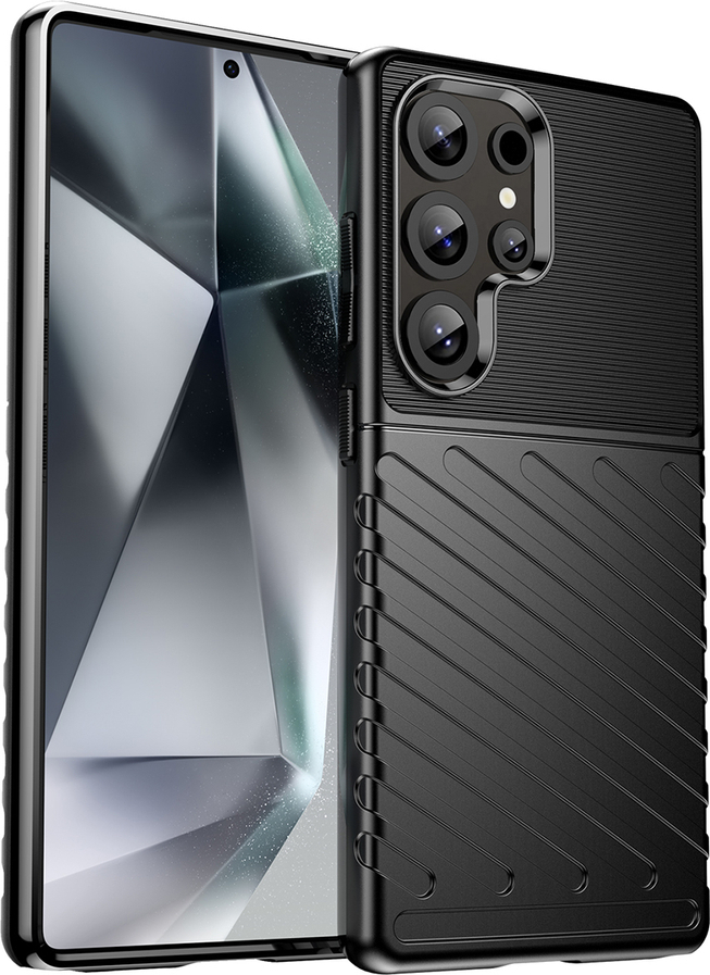 Silikonový obal Thunder Case pro Samsung Galaxy S25 Ultra - černý