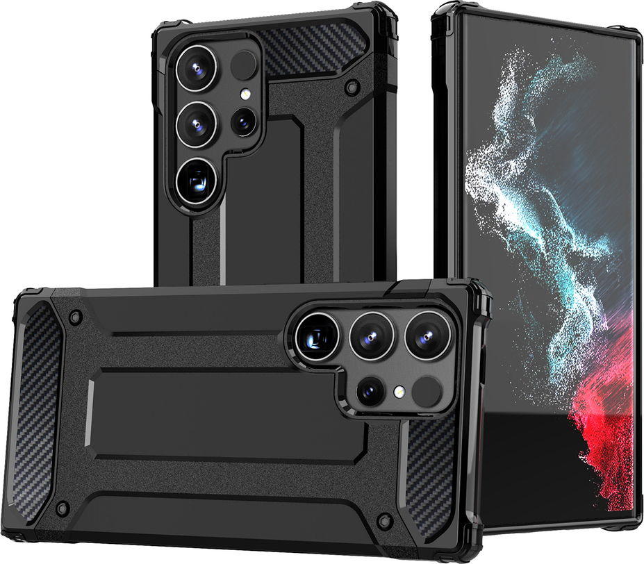 Hybridní Armor Kryt pro Samsung Galaxy S25 Ultra Armored Hybrid - Černý