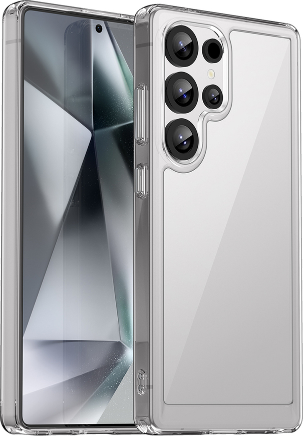 Silikonový kryt Outer Space Case s gelovým rámečkem pro Samsung Galaxy S25 Ultra - průhledný