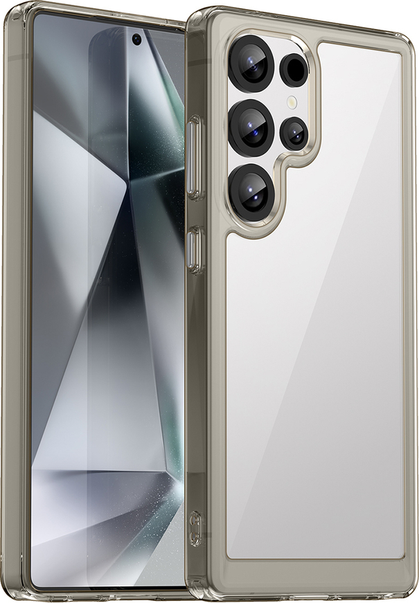Kryt Outer Space s gelovým rámečkem pro Samsung Galaxy S25 Ultra – průhledně černý