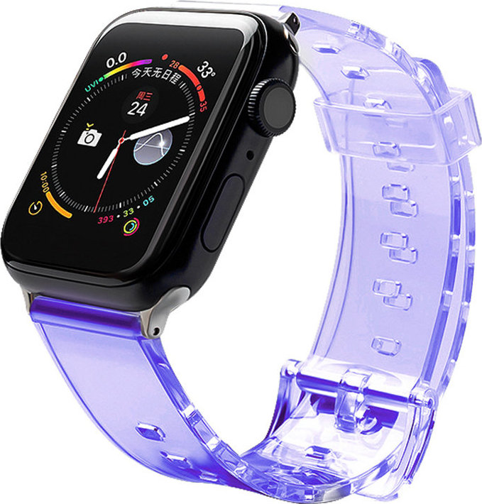 Silikonový řemínek/náramek Strap Light pro Apple Watch 38/40 mm - fialový