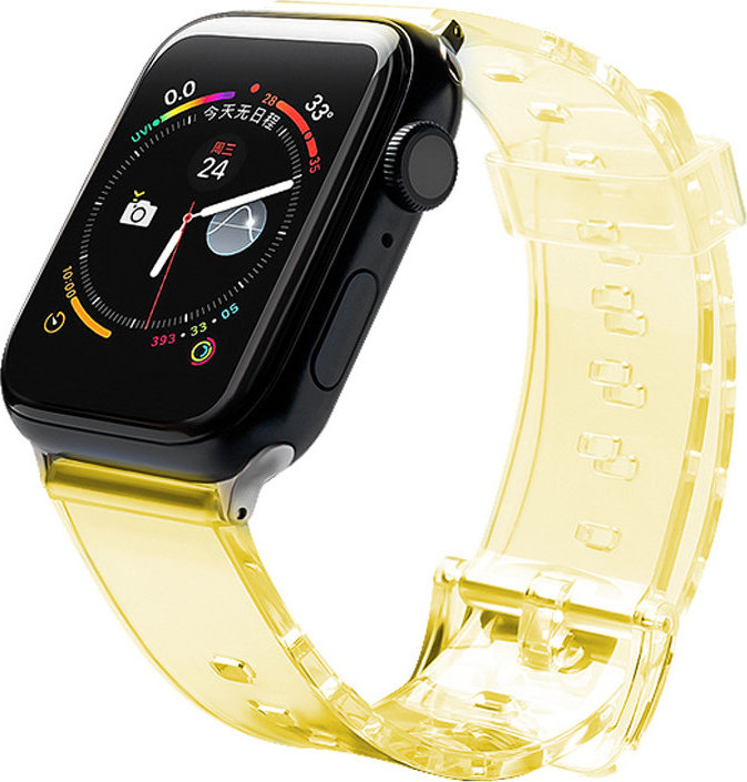 Silikonový řemínek/náramek Strap Light pro Apple Watch 38/40 mm - žlutý