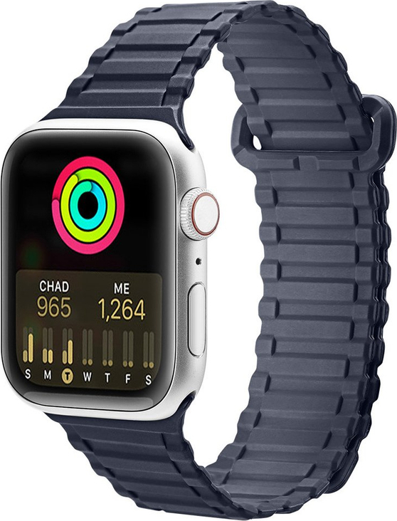 Silikonový magnetický řemínek Dux Ducis (verze Armor) pro Apple Watch Ultra, SE, 9, 8, 7, 6, 5, 4, 3, 2, 1 (49, 45, 44, 42 mm), modrý