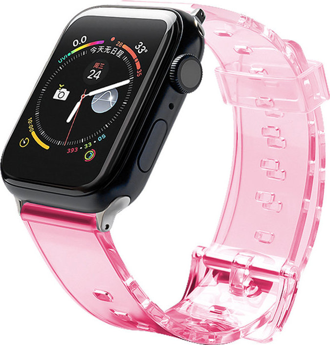 Silikonový řemínek/náramek Strap Light pro Apple Watch 42/44 mm - červený