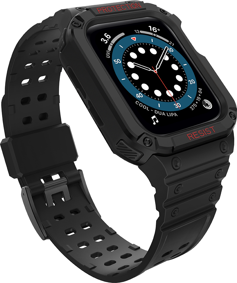 Ochranný řemínek pro Apple Watch 38/40/41mm, obrněný řemínek - černý
