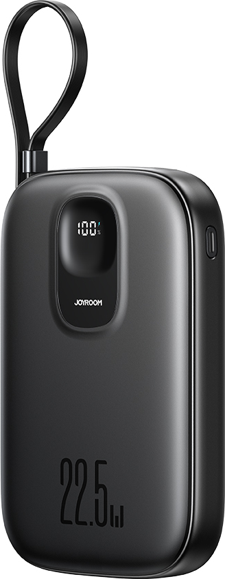 Powerbanka Joyroom JR-PBF17 22,5 W 10 000 mAh s vestavěným kabelem USB-C + 0,25 cm kabelem USB-C - černá