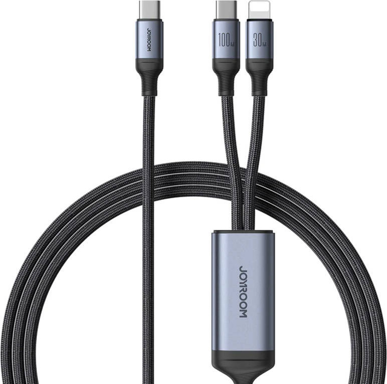 Cable Speedy USB-C do USB-C + Lightning Joyroom SA21-1T2/ 100W / 1.5m (black)