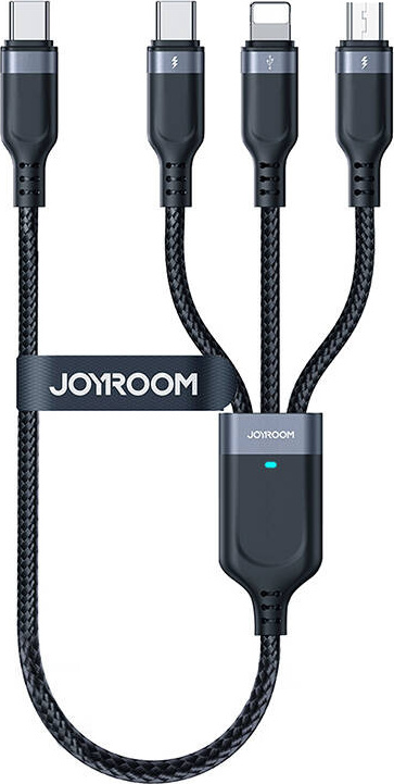 Joyroom Multi-Use Series S-A18 4in1 USB-A - USB-C / USB-C / Lightning / micro USB cable 1.2m - black