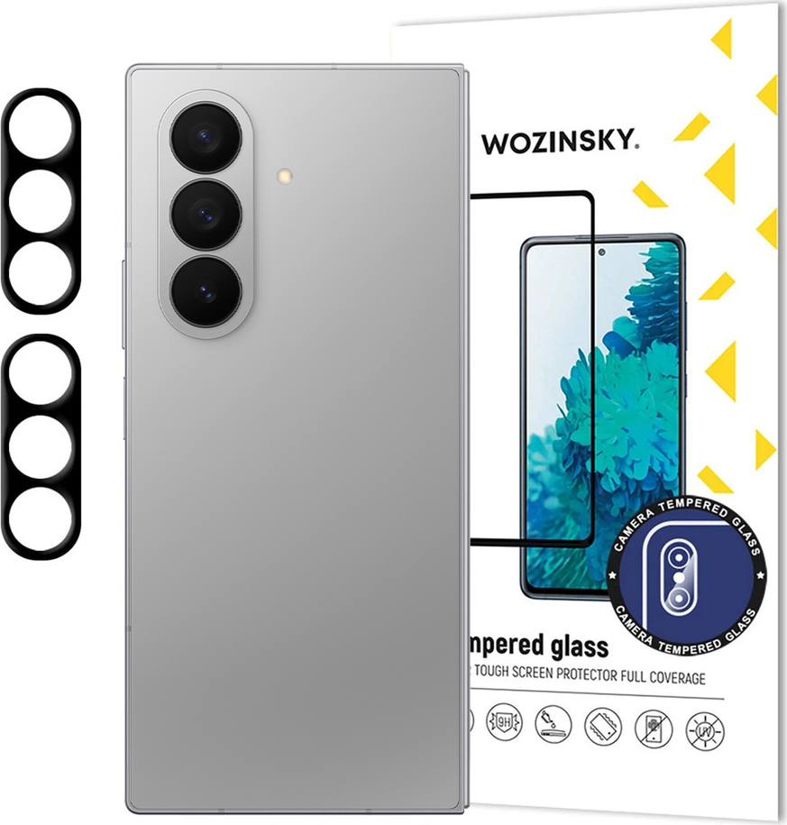 Černé Wozinsky tvrzené sklo pro celou kameru pro Samsung Galaxy Z Fold 7, sada 2 kusů