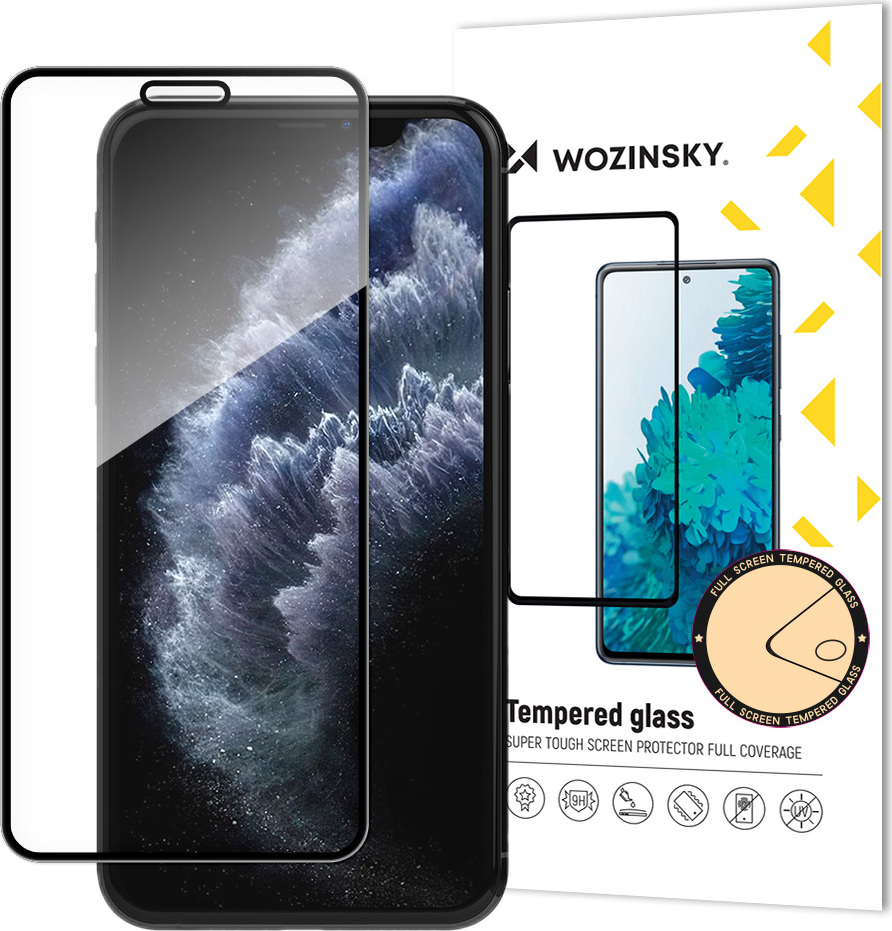 Wozinsky super odolné tvrzené sklo s celoplošným lepidlem, celoobrazovkové s rámečkem, vhodné pro Apple iPhone 11 Pro / iPhone XS / iPhone X, černé