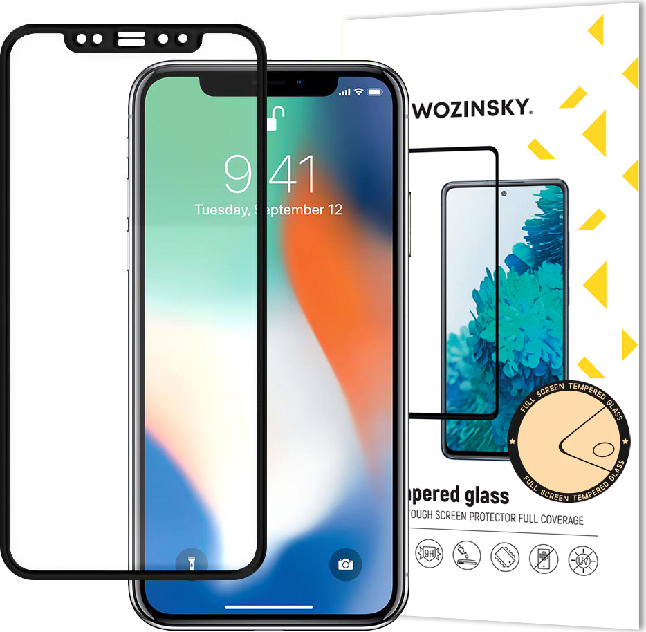 Wozinsky super odolné tvrzené sklo s celoplošným lepidlem na celou obrazovku s rámečkem, vhodné pro Apple iPhone XR / iPhone 11, černé