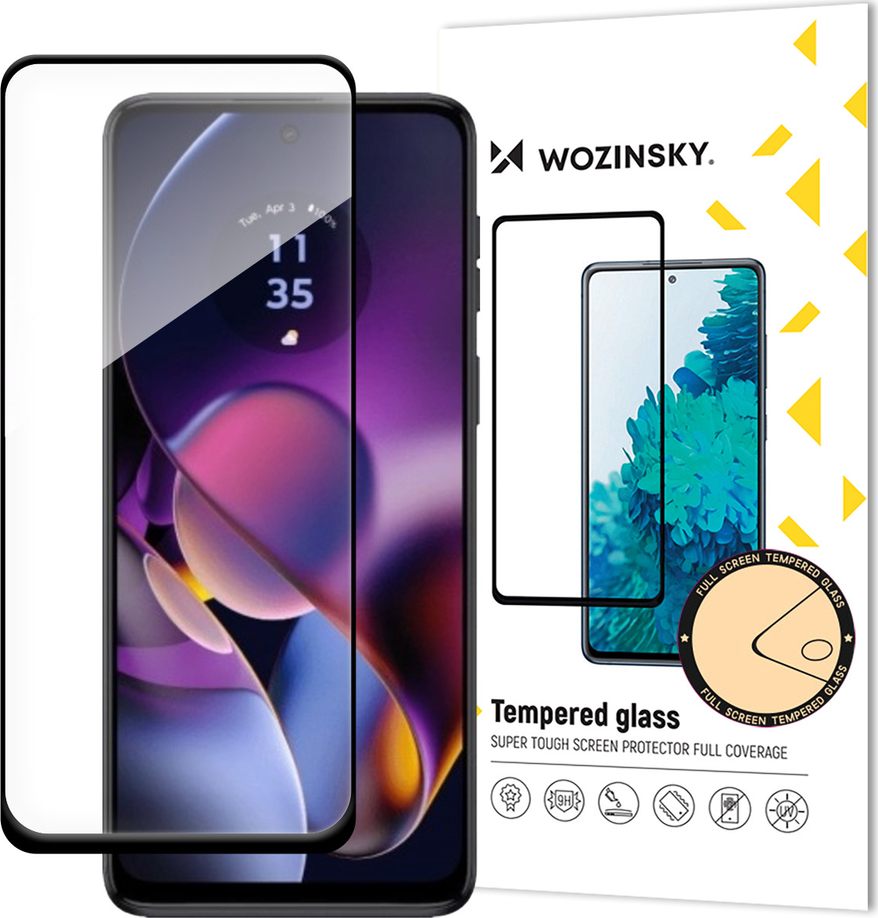 Tvrzené sklo Wozinsky Full Glue pro Motorola Moto G54 s rámečkem na celou obrazovku - černé