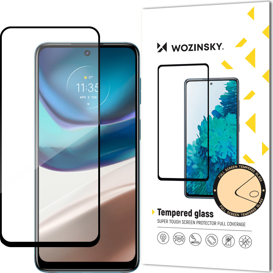 Tvrzené sklo Wozinsky Super Durable Full Glue na celou obrazovku s rámečkem, vhodné pro Motorola Moto G42, černé