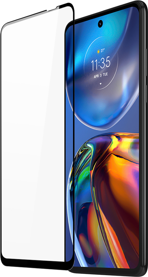 Tvrzené sklo Dux Ducis 10D Tempered Glass 9H s rámečkem na celou obrazovku pro Motorola Moto E32, černé (vhodné pro použití s pouzdrem)