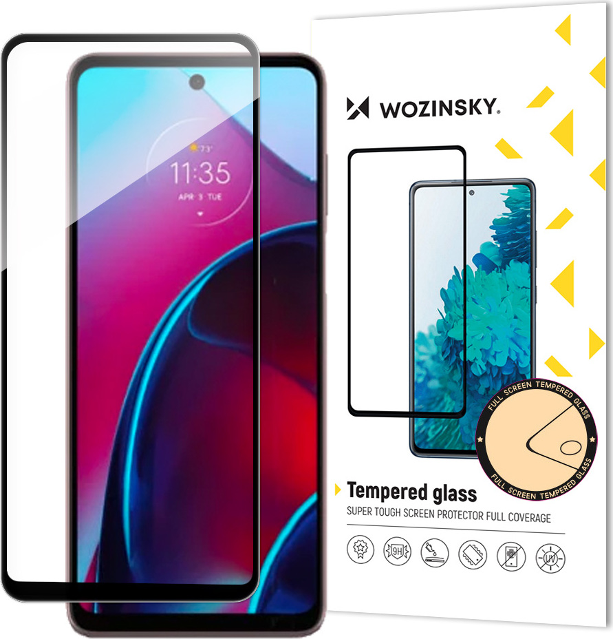 Tvrzené sklo Wozinsky Full Glue pro Motorola Moto G Stylus 2022 9H s černým rámečkem na celou obrazovku