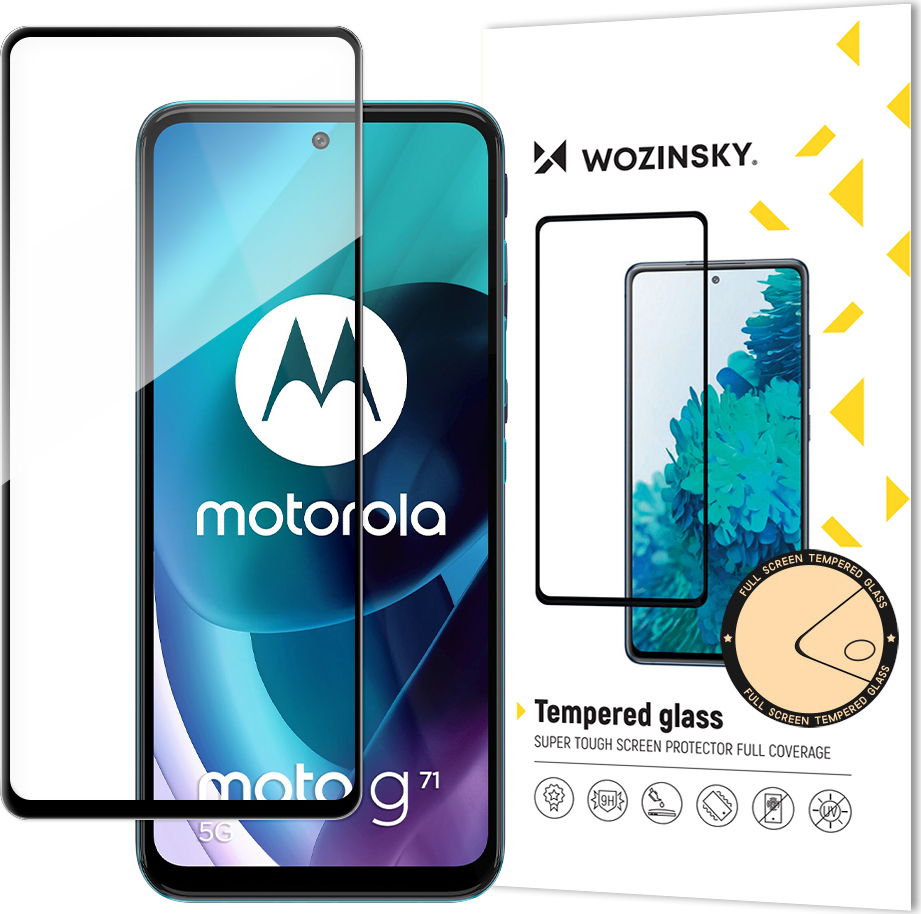 Tvrzené sklo Wozinsky Full Glue Super Tough Protector pro Motorola Moto G71 5G, černé