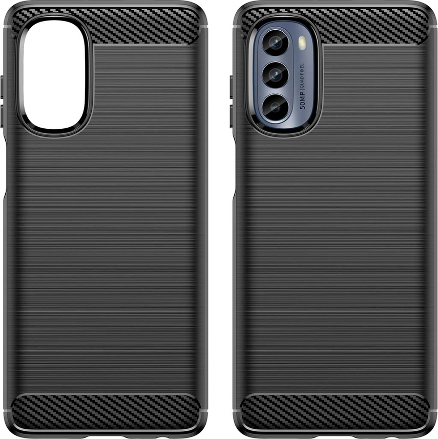 Silikonový kryt Carbon pro Motorola Moto G62 5G, černý