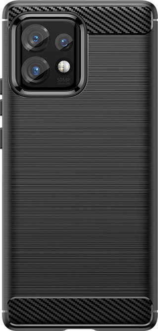 Silikonový kryt Carbon Case pro Motorola Edge 40 Pro - černý