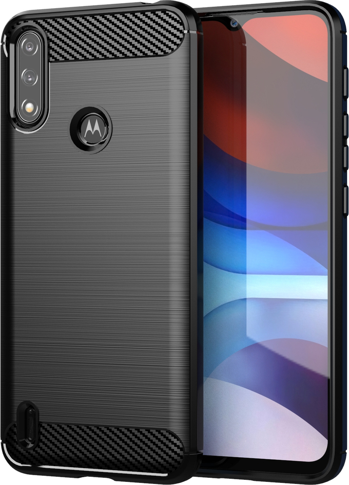 Karbonový kryt Flexibilní pouzdro Motorola Moto E7i Power černý