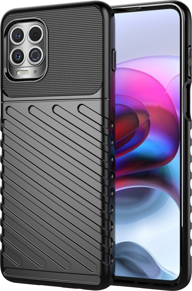 Pouzdro Thunder Case Flexibilní, odolné a odolné TPU pro Motorola Moto G100 / Edge S, černé