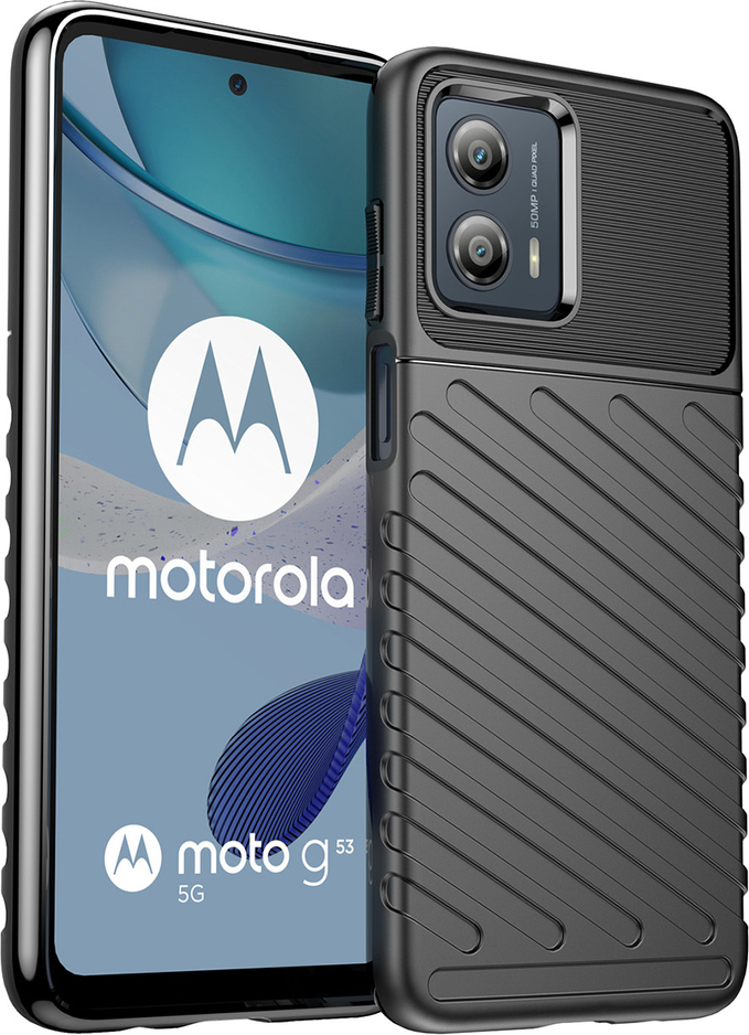 Silikonové pouzdro Thunder Case pro Motorola Moto G53, černé