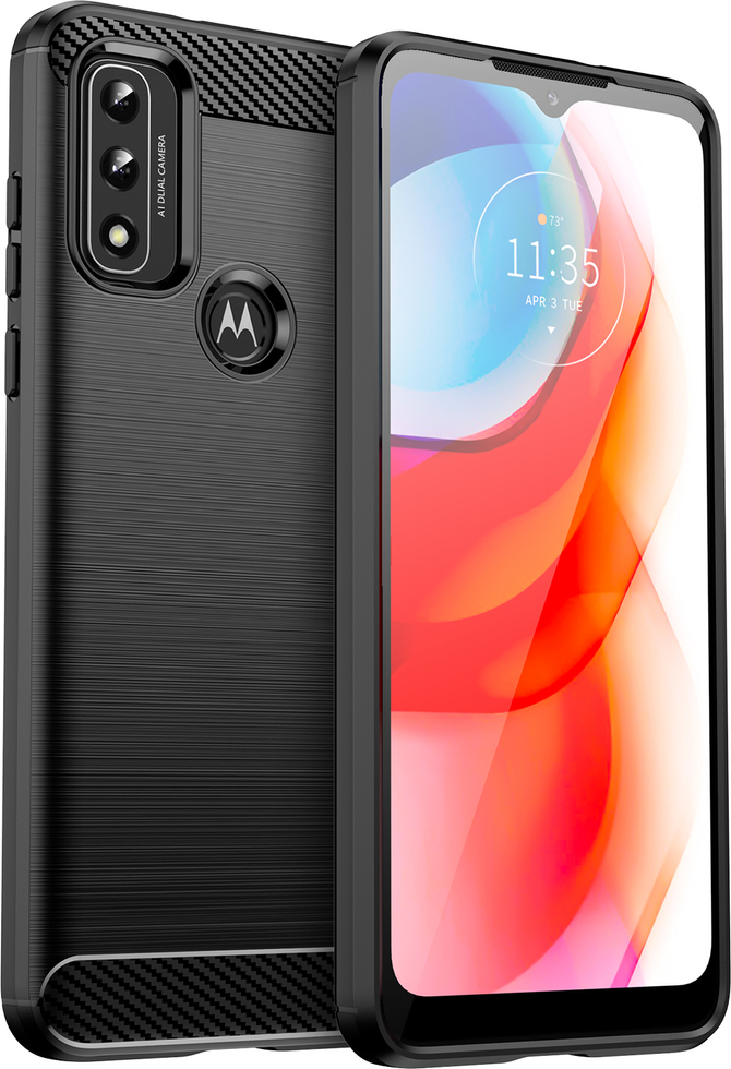 Karbonový kryt Flexibilní pouzdro Motorola Moto G Play 2022 černý