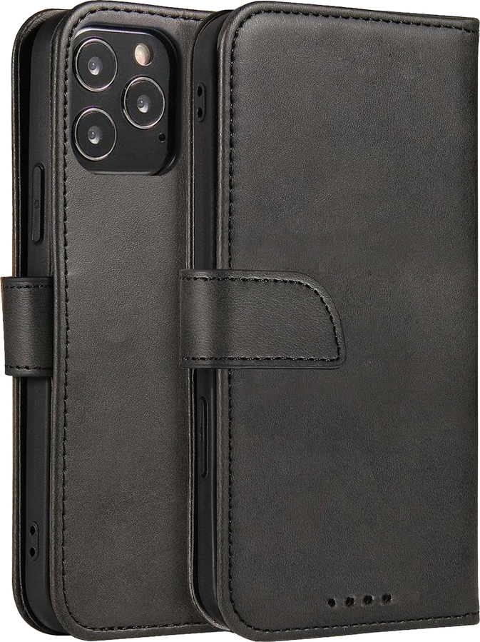 Elegantní pouzdro Magnet Case s klopou a funkcí stojánku pro Motorola Moto E32, černé