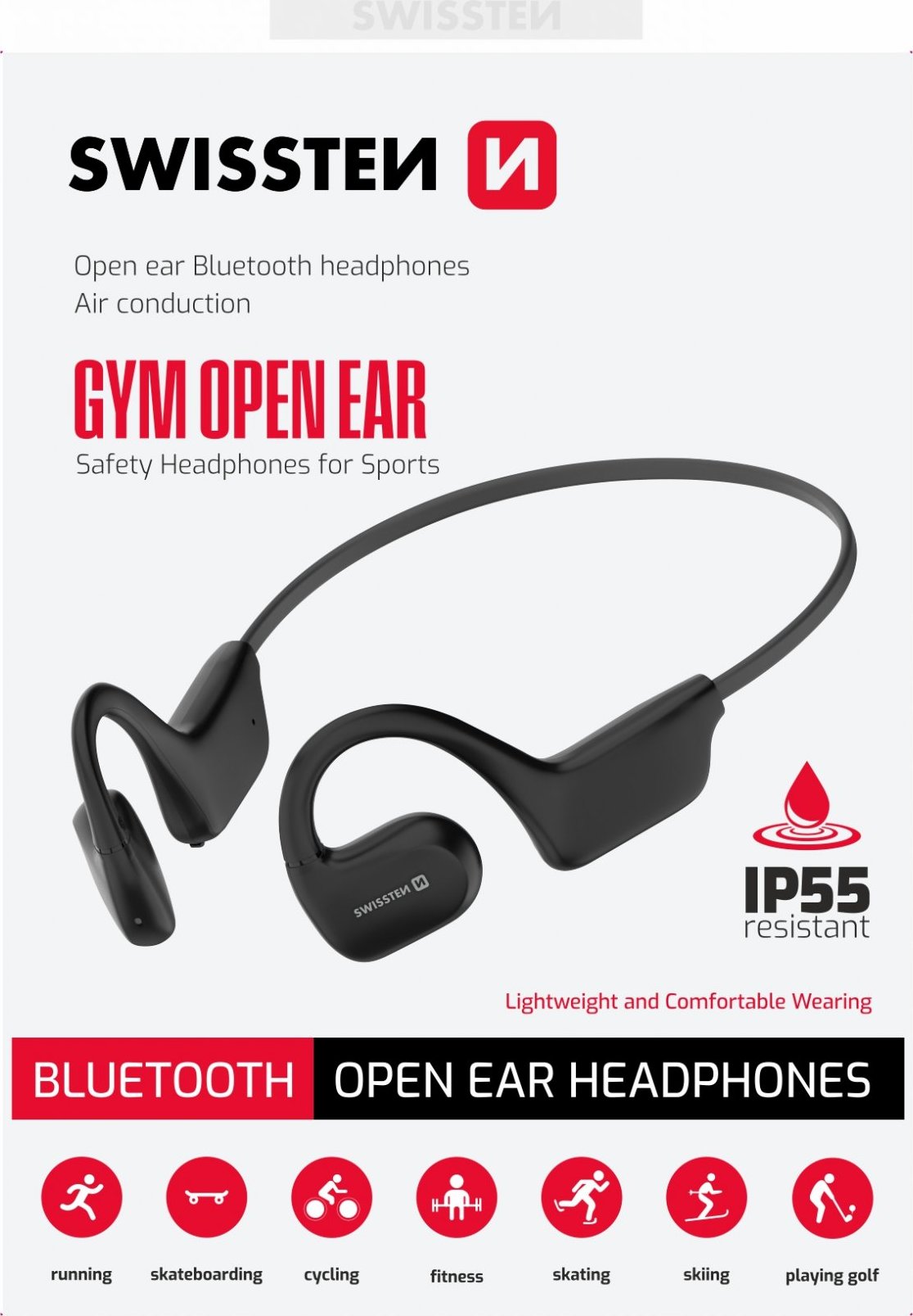 BLUETOOTH SLUCHÁTKA SWISSTEN GYM OPEN EAR